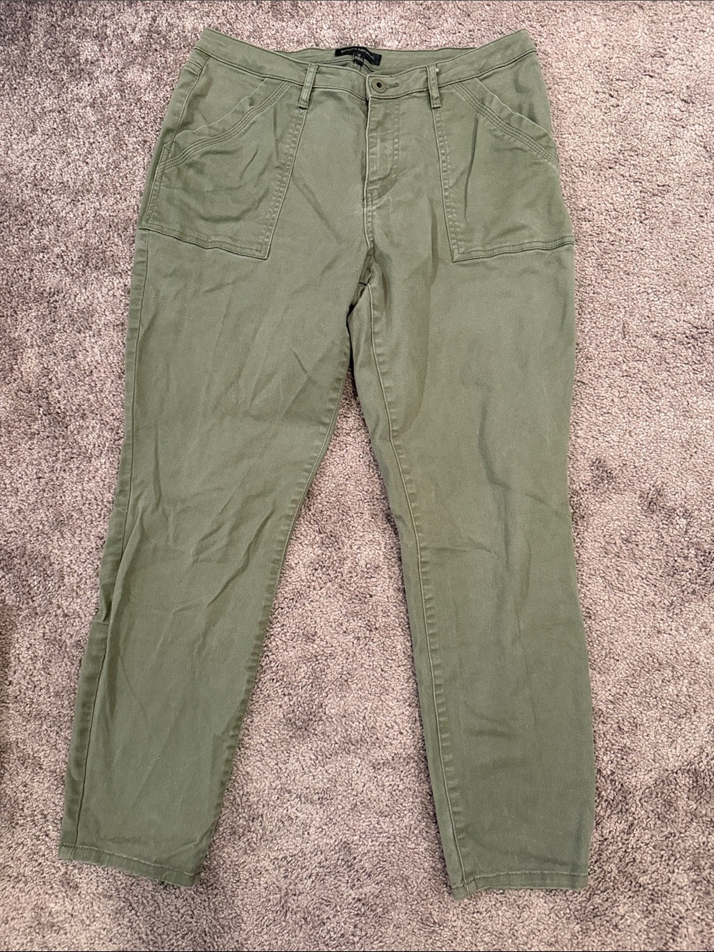 Banana Republic Olive Straight-Leg Utility Pants